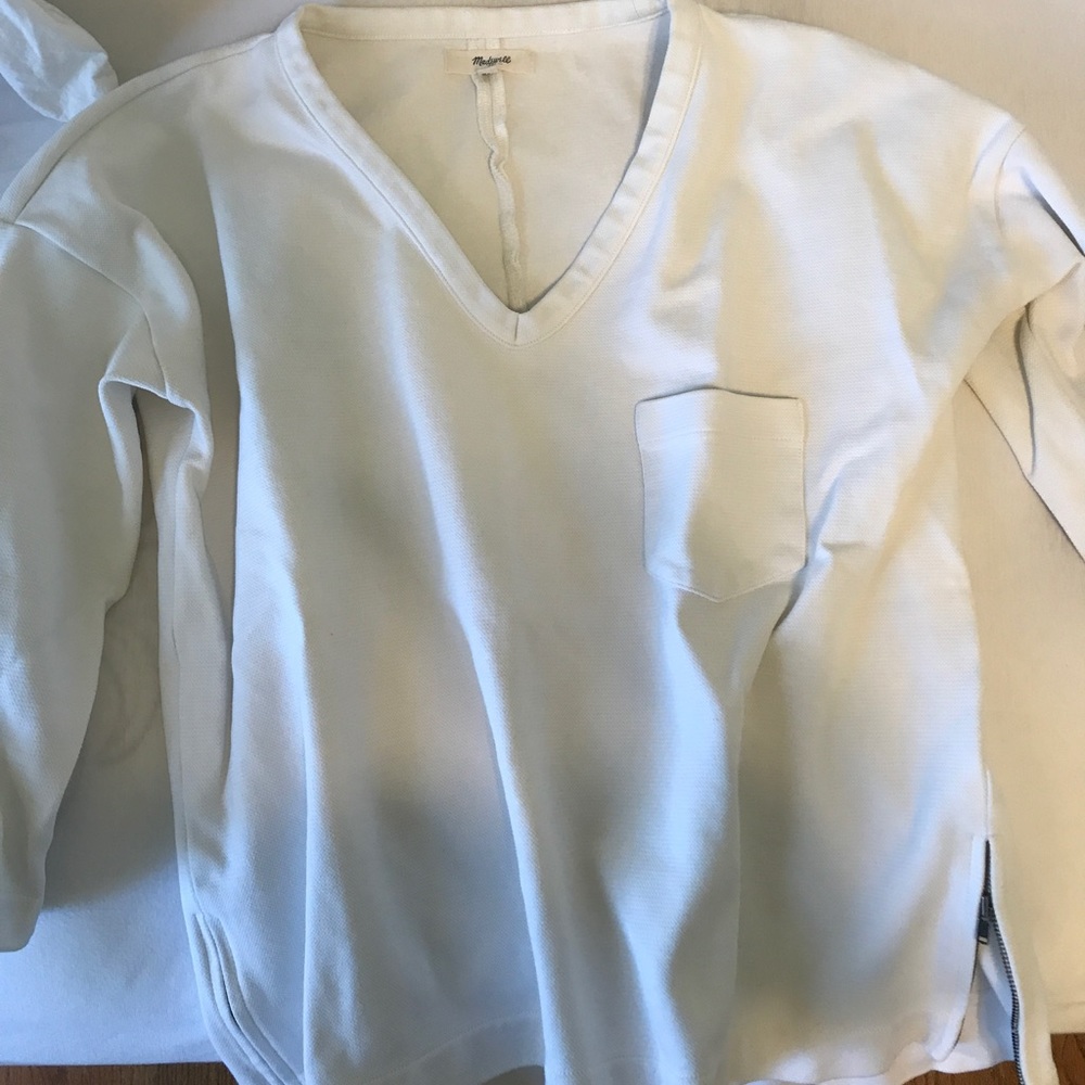 Madewell 3/4 sleeve sweater with zipper details